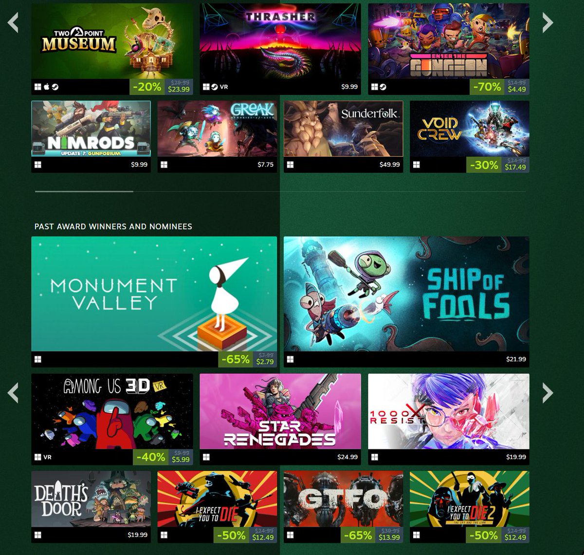 Wario64's tweet image. The Unity Awards  sale on Steam buff.ly/A0nDKws