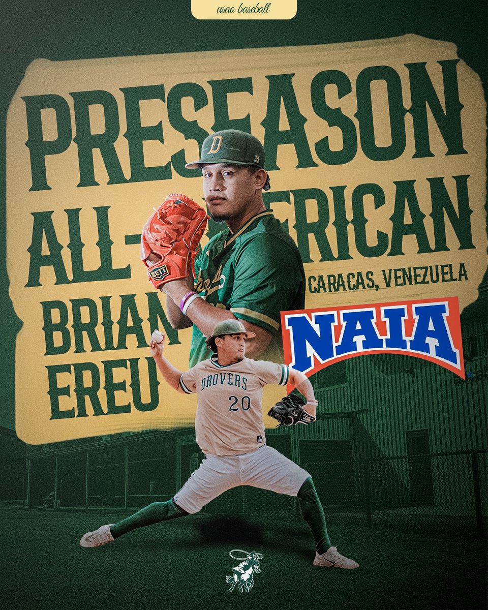 𝗠𝗼𝗿𝗲 𝗵𝗮𝗿𝗱𝘄𝗮𝗿𝗲 𝗳𝗼𝗿 𝗔𝗖𝗘‼️
Brian Ereu is a 2026 NAIA Preseason All-American!⚾️

In his career at USAO, he owns a 22-3 record with 180 strikeouts in 189.2 innings pitched. 

🏆2026 NAIA Preseason All-🇺🇸
🏆2025 SAC POTY
🏆2024 NAIA All-🇺🇸
🏆3x SAC POTW
🏆2x All-SAC