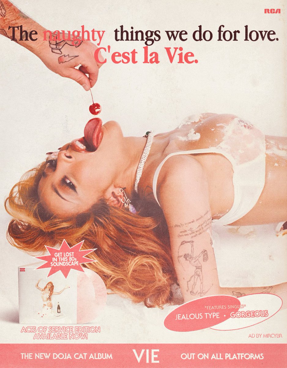 Retro-influenced Vie advert posters <a href="/DojaCat/">DOJA CAT</a>