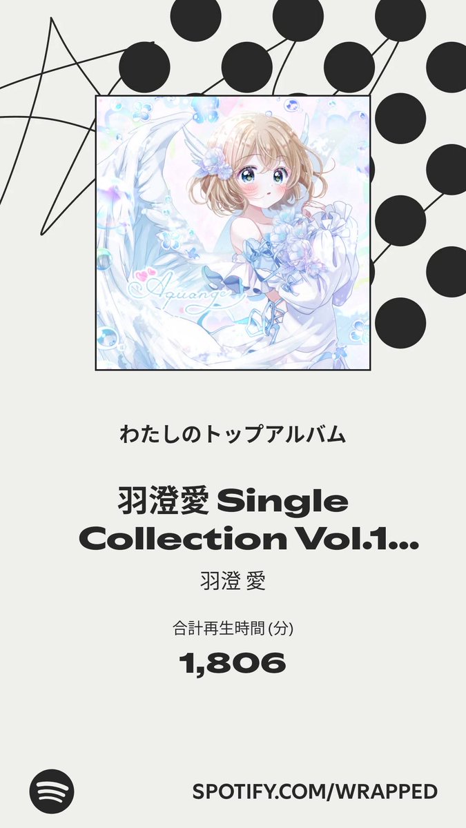 わたしが一番よく聴いたのは「羽澄愛 Single Collection Vol.1 Aquange」でした。詳しくはわたしの #Spotifyまとめ をチェック  

#羽澄愛 聴きすぎね spotify.com/wrapped-share/…