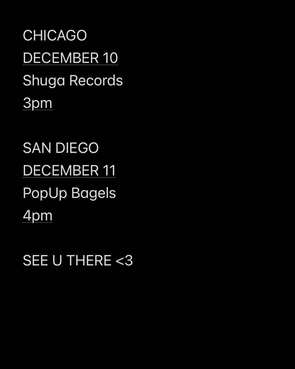 awonderland's tweet photo. SURPRISE MEET &amp; GREETS + SIGNINGS!!!
I'm traveling to various cities next week to do meet &amp; greets + signings
Here are the cities :)

DENVER 
LA
PHOENIX
CHICAGO
SAN DIEGO https://t.co/zAtJ2ZJY49