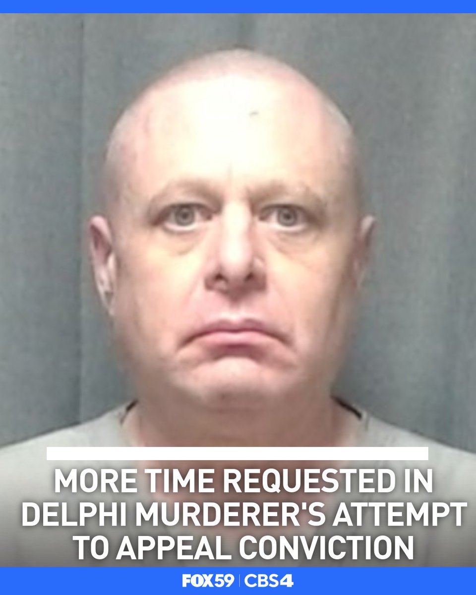 FOX59's tweet image. Richard Allen&apos;s attorneys once again ask for more time as they continue to try and overturn the Delphi murderers&apos; 130-year prison sentence. The latest details: fox59.com/delphi-trial/r…
