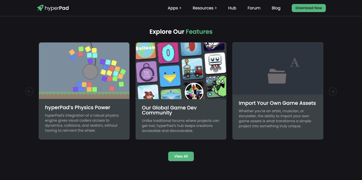 hyperPadApp's tweet image. Explore our powerful game engine using visual coding designed for iPad. 

Introducing our new website built for no code creatives, indie game developers, and anyone interested in making games or developing apps on iPad. 

Start creating games today with hyperpad.com