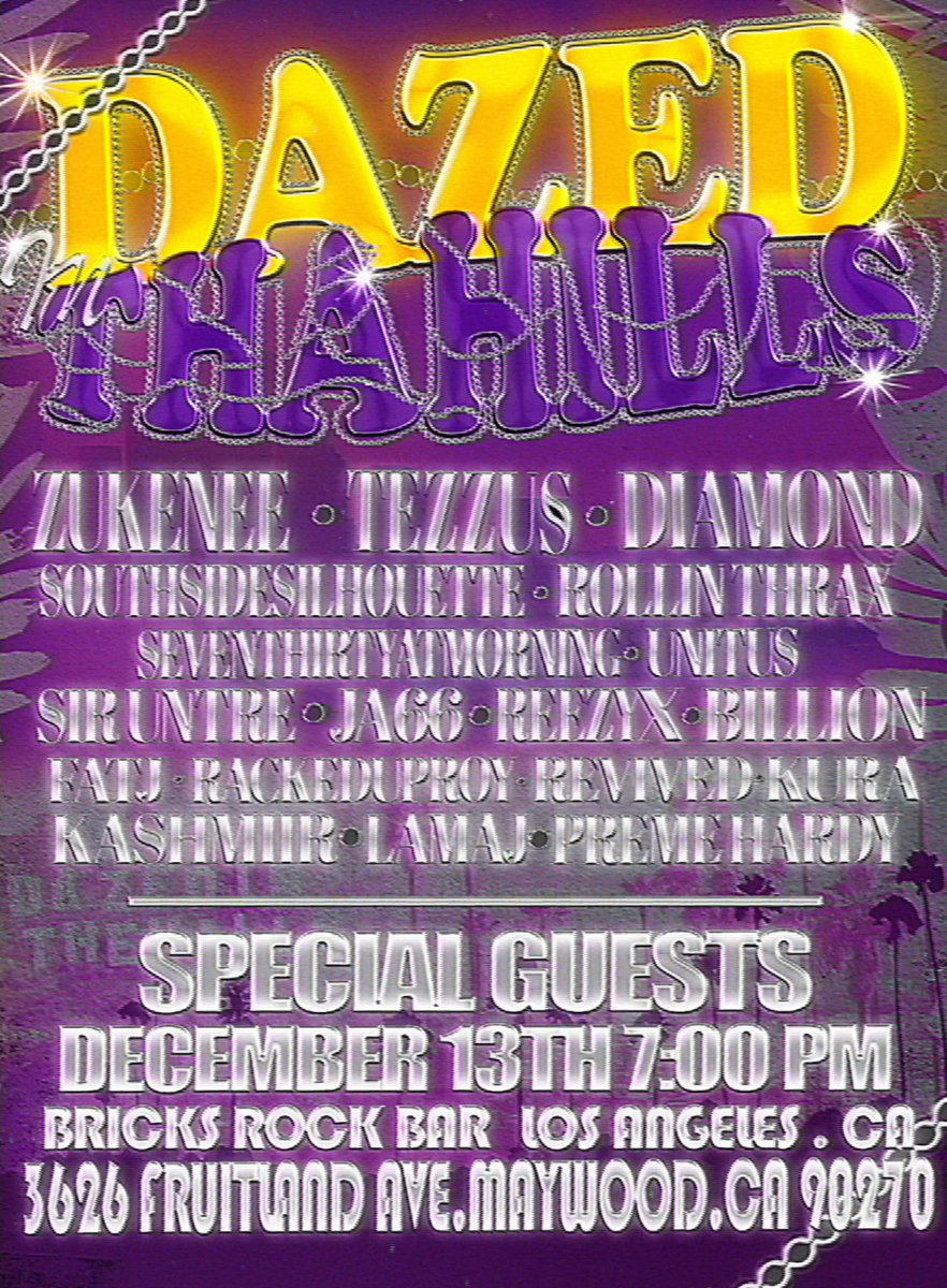 Tickets to DAZED IN THA HILLS w Zukenee, Tezzus, Diamond* &amp; more are now on sale at $30!

Get em before they run out 💯