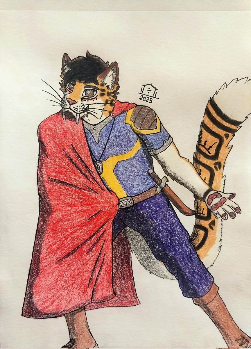 Tayskald's tweet image. If he has a dagger at his left side, what is he hiding on the other?