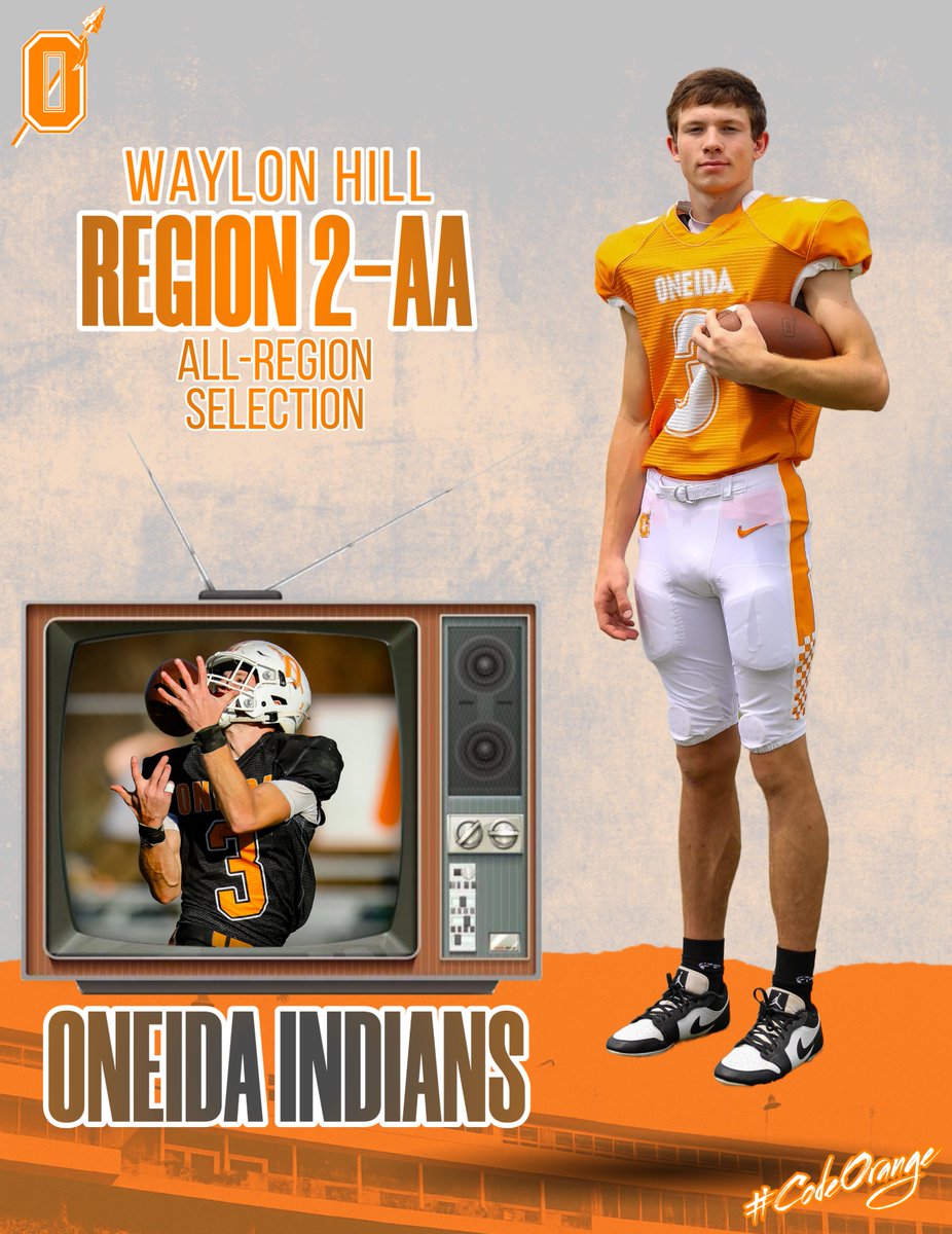 OHSIndiansTN's tweet photo. A big congratulations goes out to our OHS Football Indians who were named Region 2-AA Selections! Six All-Region selections! Great work guys! #CodeOrange #OneidaPride https://t.co/B12g9sZ7fR