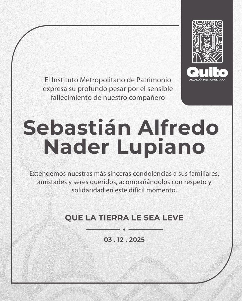 Lamentamos profundamente el fallecimiento de nuestro compañero Sebastián Nader. Acompañamos a su familia y seres queridos en este momento de dolor.