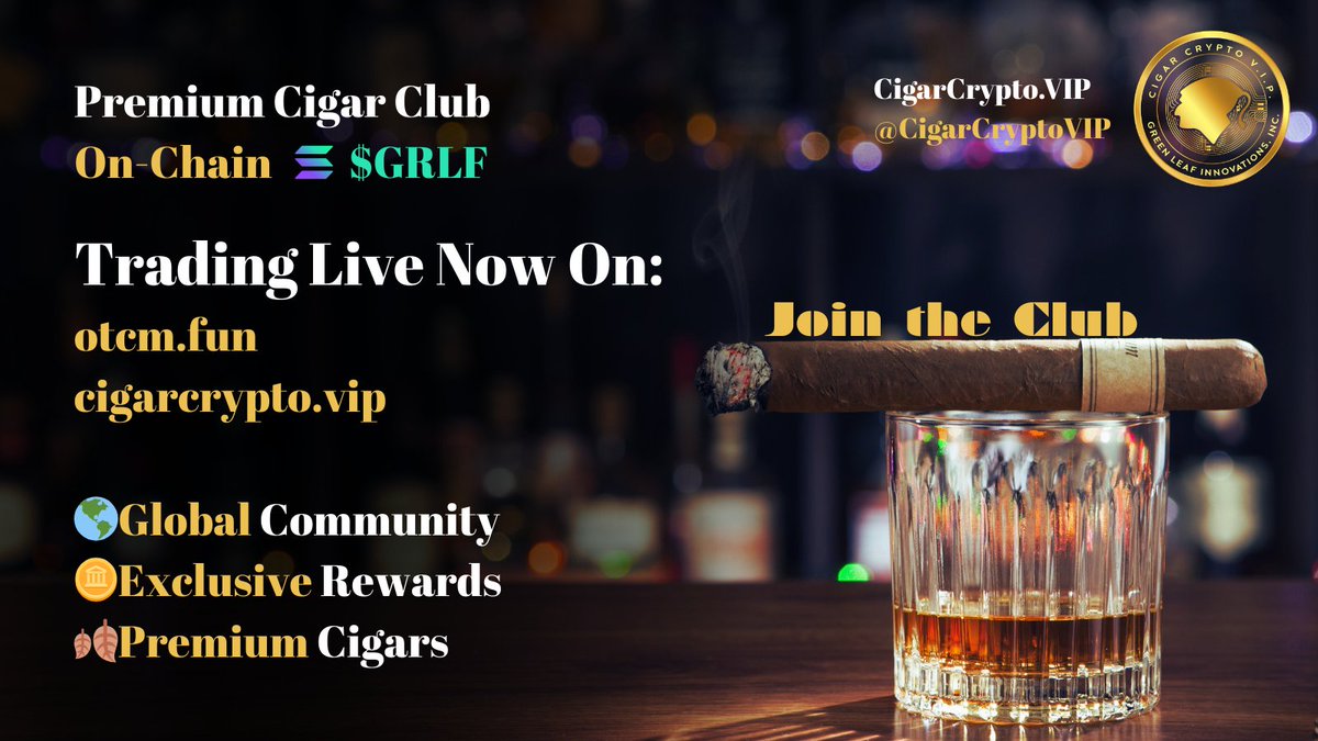 Our Green Leaf, Inc. token is now live trading on Solana! Look forward to announcements on exclusive perks &amp; rewards for token holders as we build the first Web3 Cigar Club!

Token CA: A7hGiMN1VKZyARprFYSRdsc2pWsnNtbfuUewUPdpXyxw

Trade easily on:
otcm.fun