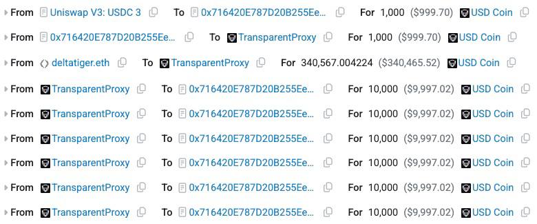 🔴COINTELGRAPH: 🚨 ALLERTA: CertiK segnala un exploit su un contratto proxy che ha drenato circa 340.000 dollari, legato all'approvazione di $USDC risalente al 2020. Controlla i tuoi portafogli e revoca le autorizzazioni obsolete!