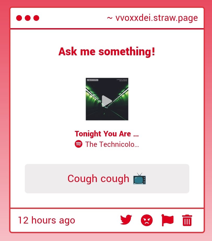 thank you for all the songs submissions!! i really appreciate them and they're all so perfect i'm gonna add them to my vox playlist &lt;3

vvoxxdei.straw.page