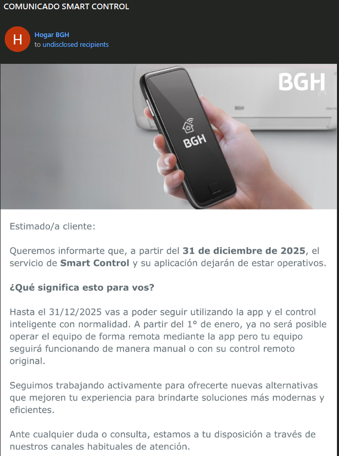 CSDevAr's tweet image. El smart control para el aire, que tanto trabajo me dio volver a habilitar (despegarlo, luego pegarlo como pude y finalmente se cayó y kaput) ahora quedó sin soporte de #bgh. Menos mal que #logi sigue atendiendo el Smart Hub (IR-&amp;gt;WIFI) pero .. Home Automation local es la que va?