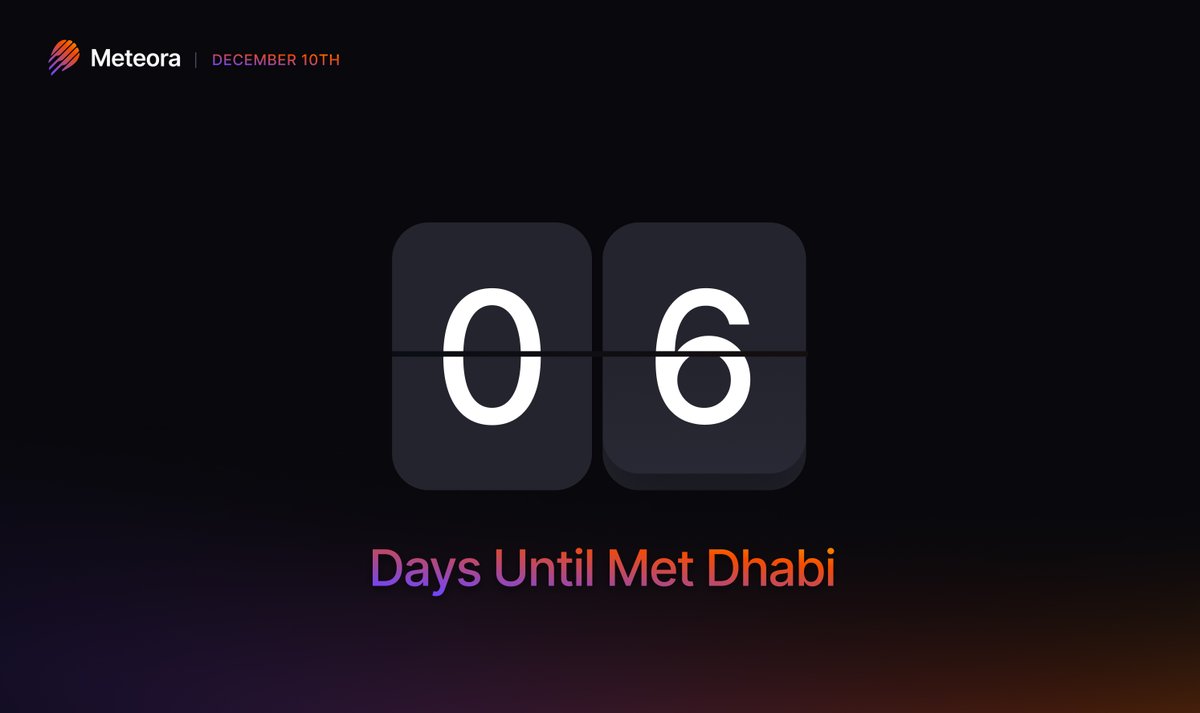 6 days until the next chapter of Meteora.

New opportunities.
Major product reveals.
All unveiled first at Met Dhabi.