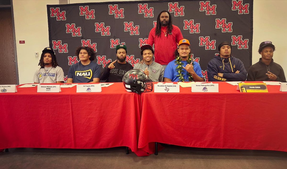 CoachVMAKASI's tweet image. Proud is an understatement. Seeing how far this program has grown in 3 years is nothing short of amazing. To have 7 guys sign D1 scholarship is a testament to these young men, our coaching staff, &amp;amp; admin. We are doing things that they said could never be done at Mount Miguel‼️