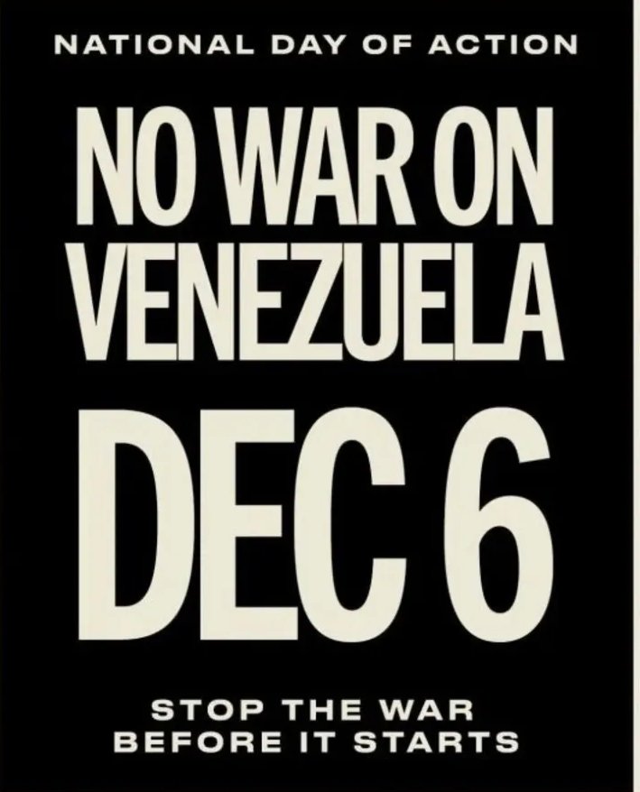 KrMFlow's tweet photo. ✊🏼🇻🇪✊🏼
Convocan protesta en EE.UU. contra el asedio a Venezuela. #6Dec https://t.co/KDymCRN7G0