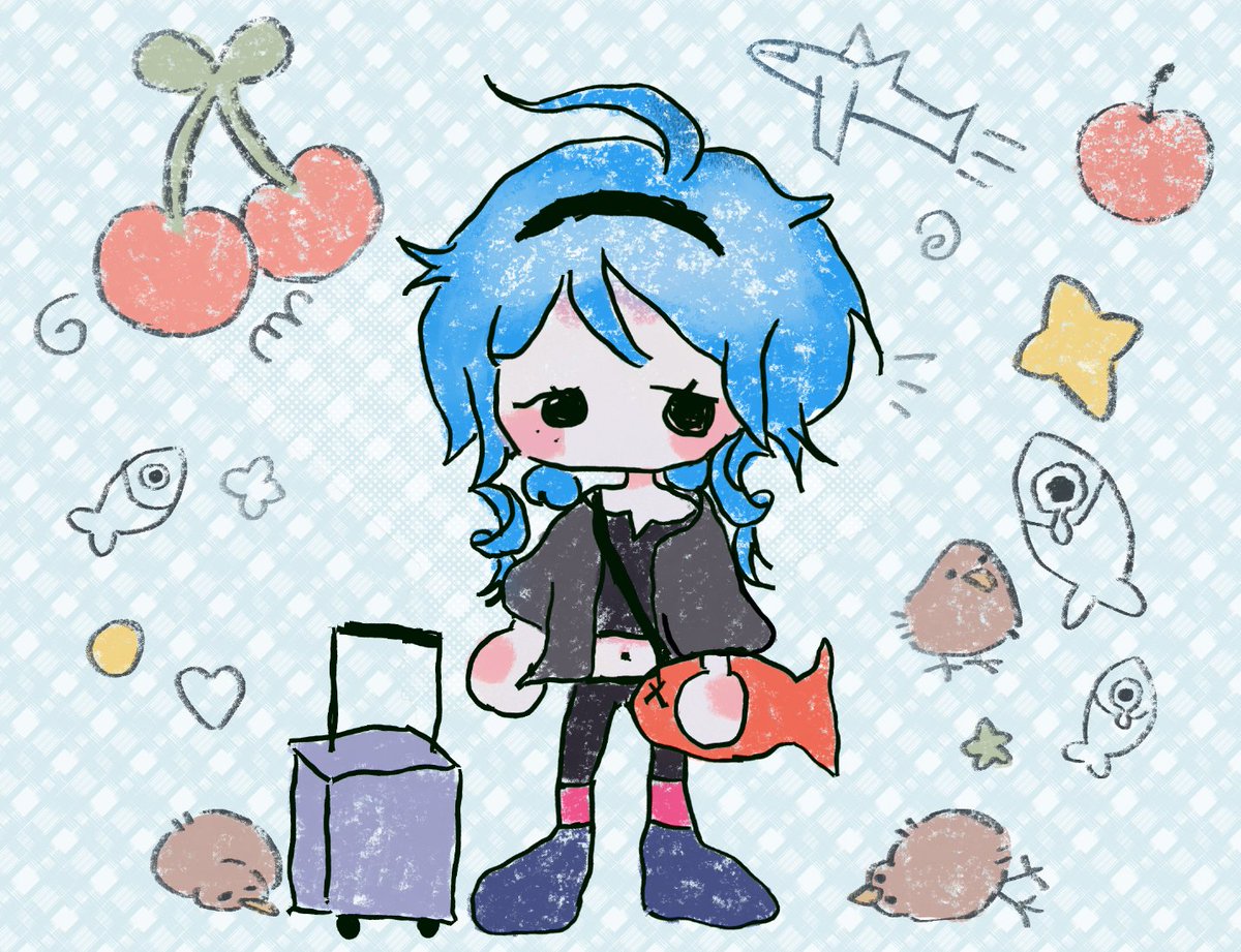 siren has landed back in kiwi land ! 
since it's been a while i have to set up a lot of things guh
i want to stream and hang out with you guys asap ... (,,>﹏<,,)

#cheriverse (thanku to sweetest viewer (who wanted to stay anonymous) for this cute artwork! )