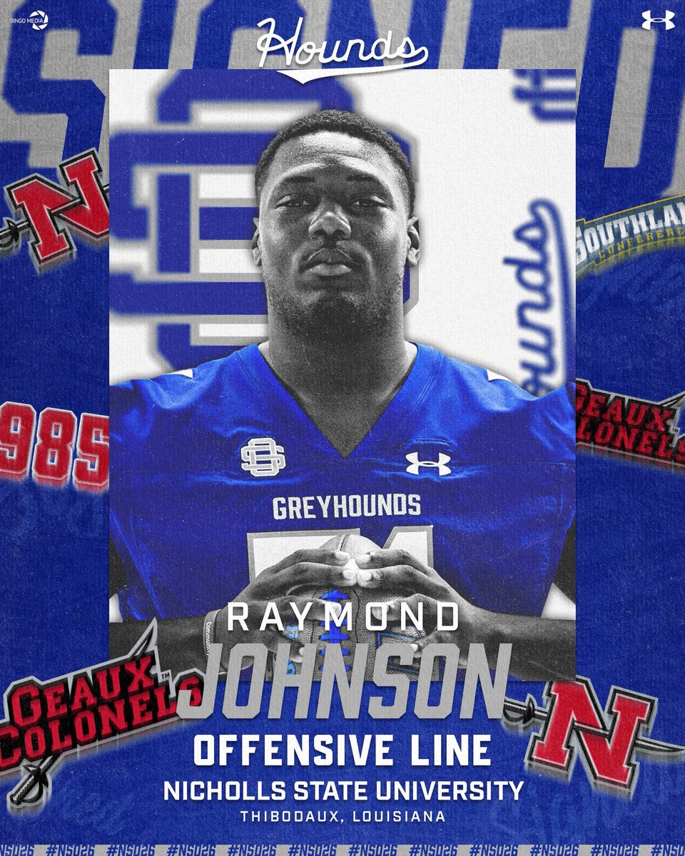 𝐒𝐈𝐆𝐍𝐄𝐃 ✍️: Colonel Country gained another protector today! Raymond Johnson signs his LOI to play for Nicholls State! 💪 #ALLiN #NSD26 #NextLevelHounds #GeauxColonels