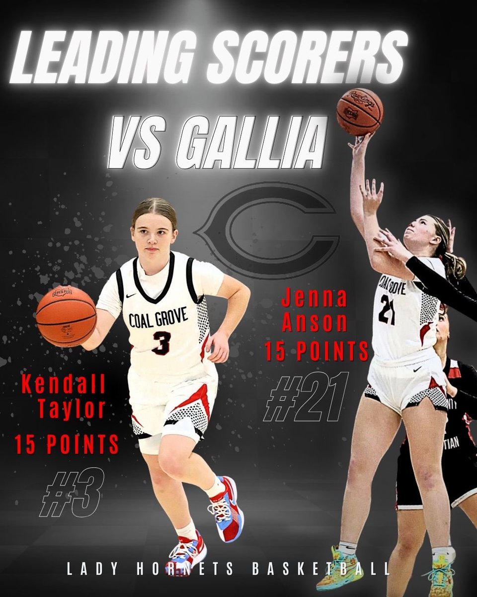 CoalGroveHoops's tweet photo. Jenna Anson and Kendall Taylor were the top scorers in last night's game against Gallia, scoring 15 points each. The team worked well together in the last quarter, fighting hard for a comeback, tying the game and sending it into overtime, where they got the win. https://t.co/kmGryeEBdV
