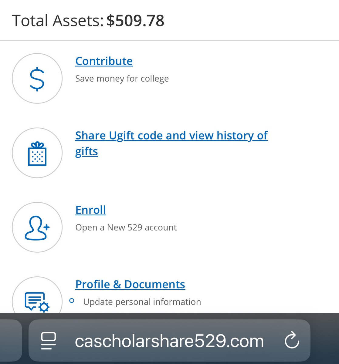 kvnmcm's tweet photo. @PaperGainsInc @vladtenev @RobinhoodApp California’s Scholarshare has this and I was planning to share my child’s code with some family members for Christmas. They make it super easy. Not sure if all states have an equivalent, and would obviously be cool if rh offered it to people https://t.co/txzk8qPg22