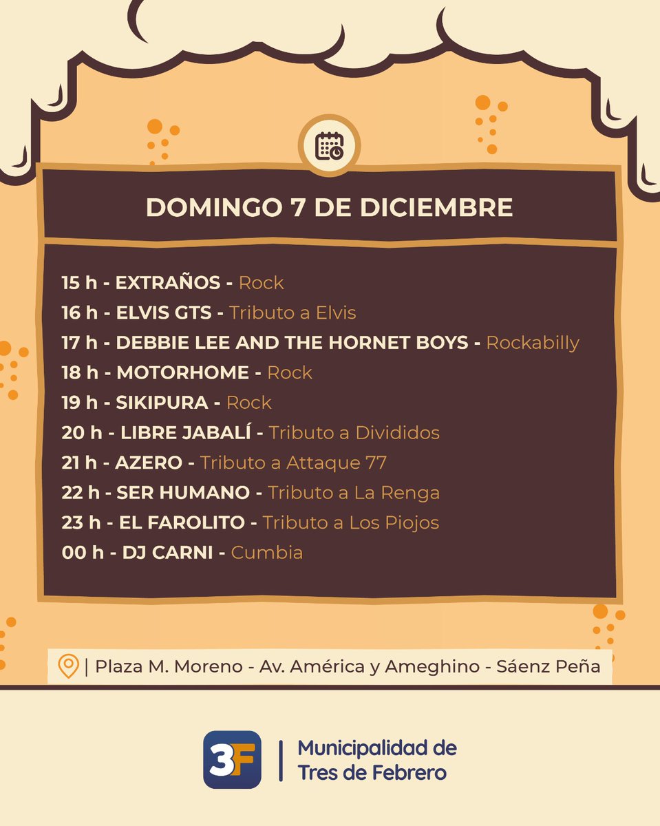 Municipalidad3F's tweet image. 🍻🤪 La última Fiesta de la Birra del 2025 llega con todo: las mejores fábricas cerveceras de #3F, foodtrucks, feria de artesanos y un line up cargado de música en vivo. 

Te esperamos este sábado 6 y domingo 7 de diciembre, de 12 a 01 h, en Plaza Mariano Moreno #SáenzPeña
