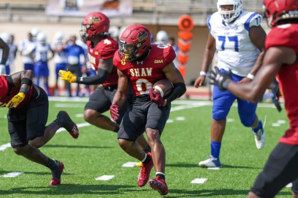 TrevynSmith23's tweet photo. #AGTG After a great conversation with @Coach_CVaughn I'm blessed and truly grateful to receive an offer from @ShawU_Football! @Coach_QSpellman @CaneCoachHodges @vicwhartoniii https://t.co/d4nS7iuyYh