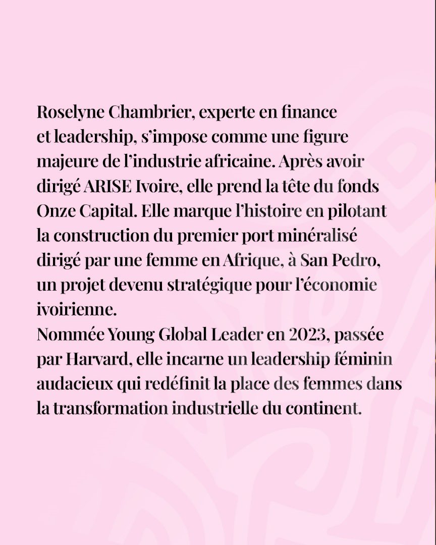 BellissimaRDC's tweet photo. ✨ Visionnaire, stratégique et profondément engagée, Roselyne Chambrier s’impose comme l’une des voix féminines les plus influentes de l’industrie africaine.

À travers son leadership, elle prouve qu’excellence et détermination peuvent redessiner les espaces longtemps inaccessibles aux femmes.

🔗 Portrait complet à découvrir sur https://t.co/uVQcOqAFKu