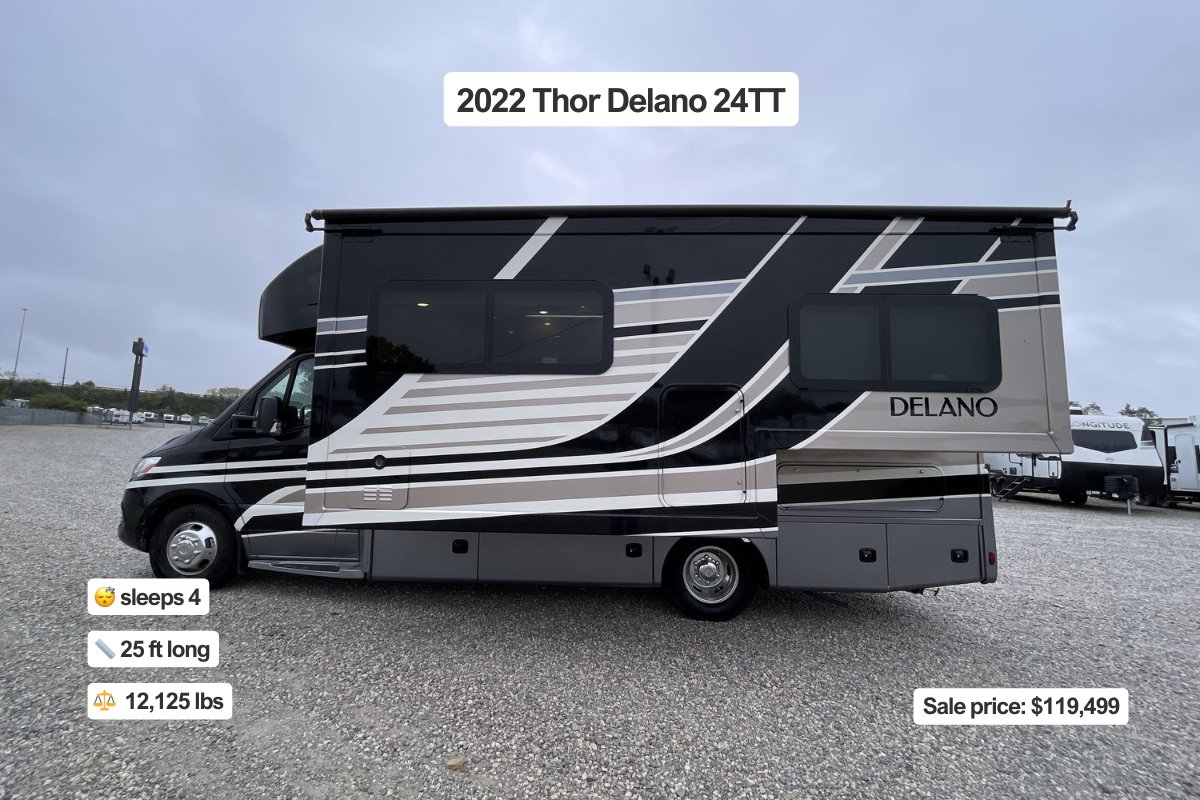 Cruise in comfort 🛣️

New 2026 Thor Freedom Elite 19HEC 
New 2026 Dynamax Isata 3 24FW
Used 2019 Coachmen Prism 2150CB
Used 2022 Thor Delano 24TT