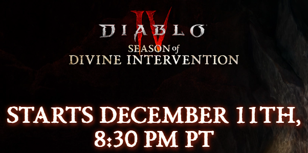 Update, we got an exact time for the #DiabloIV season start (right after Game Awards, looking like a big announcement angle)