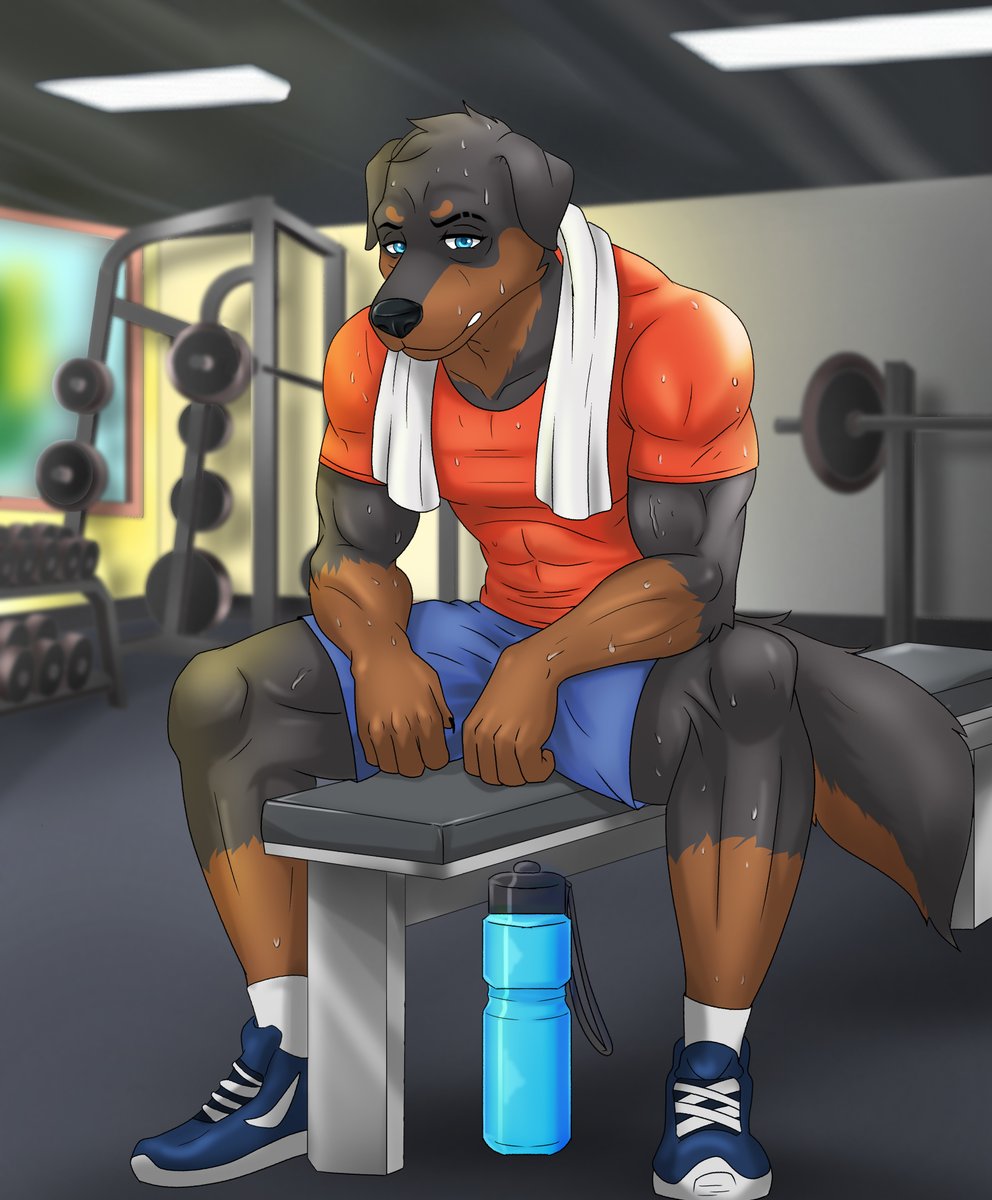 Art commissions for <a href="/GoldenMuttStuff/">🚗John🏠</a> 
I offered him 3 full body pose ideas for John and he decided to with all of them...
So yeah here's John in 3 different pose settings. This was some time ago
#Fioracreates
#Furryboy #furryfriends #furryfandom #gymmotivation #guitar