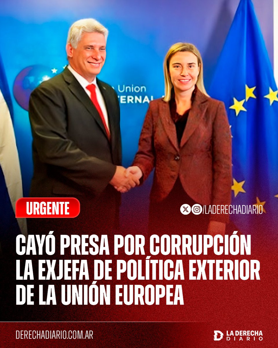 🚨🇪🇺🇨🇺 | #URGENTE Cayó presa en Bruselas la izquierdista exjefa de política exterior de la Unión Europea, Federica Mogherini, en medio de una investigación por fraude y corrupción en contratos de formación diplomática.

Mogherini fue quien impulsó el acercamiento de la UE a Cuba
