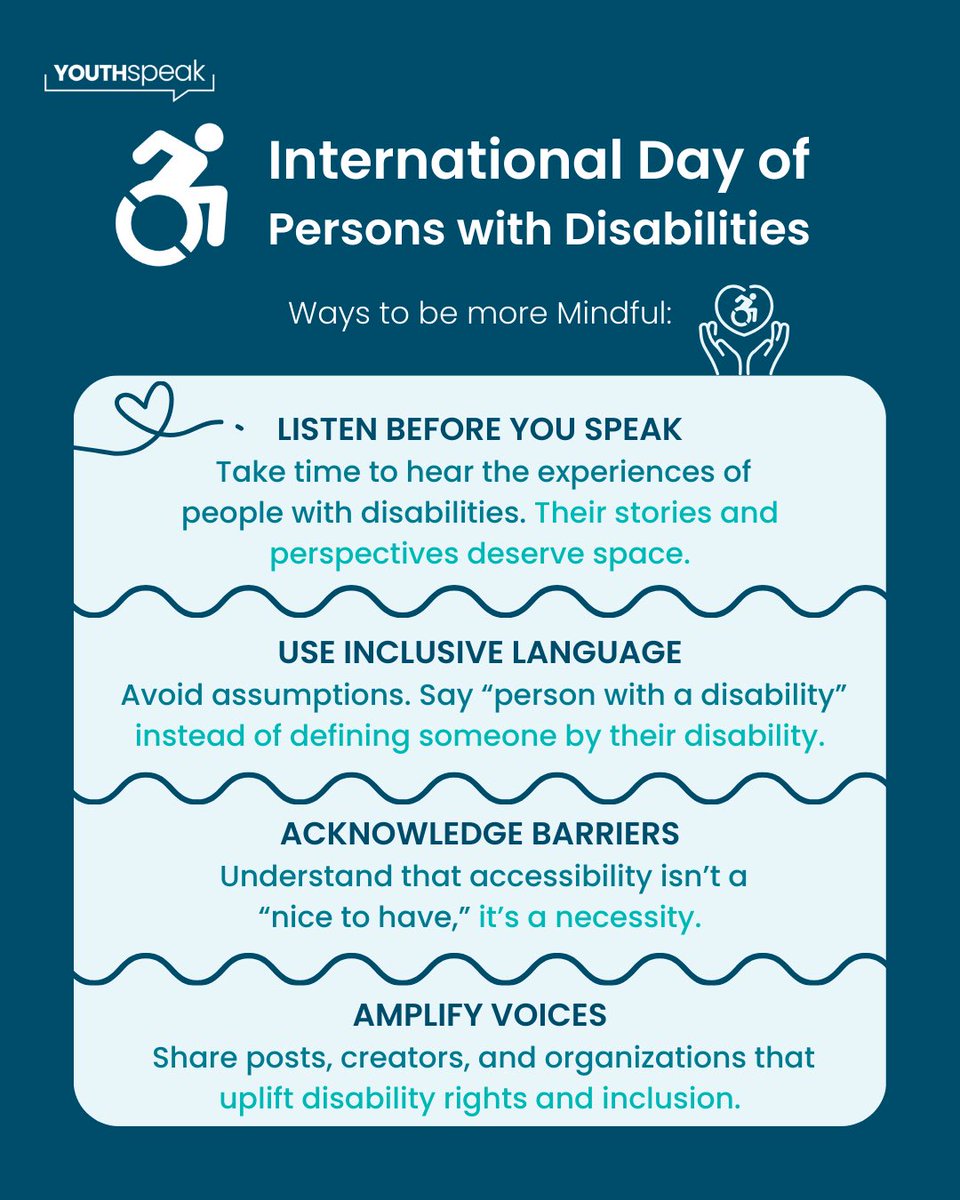 Today, we honour International Day of Persons with Disabilities by slowing down, listening, and choosing to be more mindful. 💛

Inclusion starts with the small things: the language we use, the spaces we create, and the voices we choose to uplift.

#IDPD #InclusionMatters