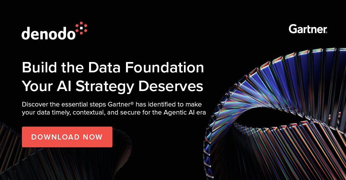 Your data is the lifeblood of every AI decision. In <a href="/Gartner_inc/">Gartner</a>’s new report, get a practical roadmap to boost your #DataFoundation and accelerate your #AI initiatives. Is your data ready for #AgenticAI? 👉 okt.to/Z0rYnd

<a href="/denodo/">Denodo</a> #AIReady #NoAIWithoutData #DataForALL