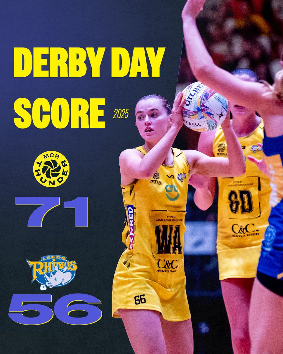 thundernetball's tweet image. The derby delivered last year, and this time it’s going to be even louder. 📢⚡️

Get your tickets today by clicking the link below:
bit.ly/rhinos-2026