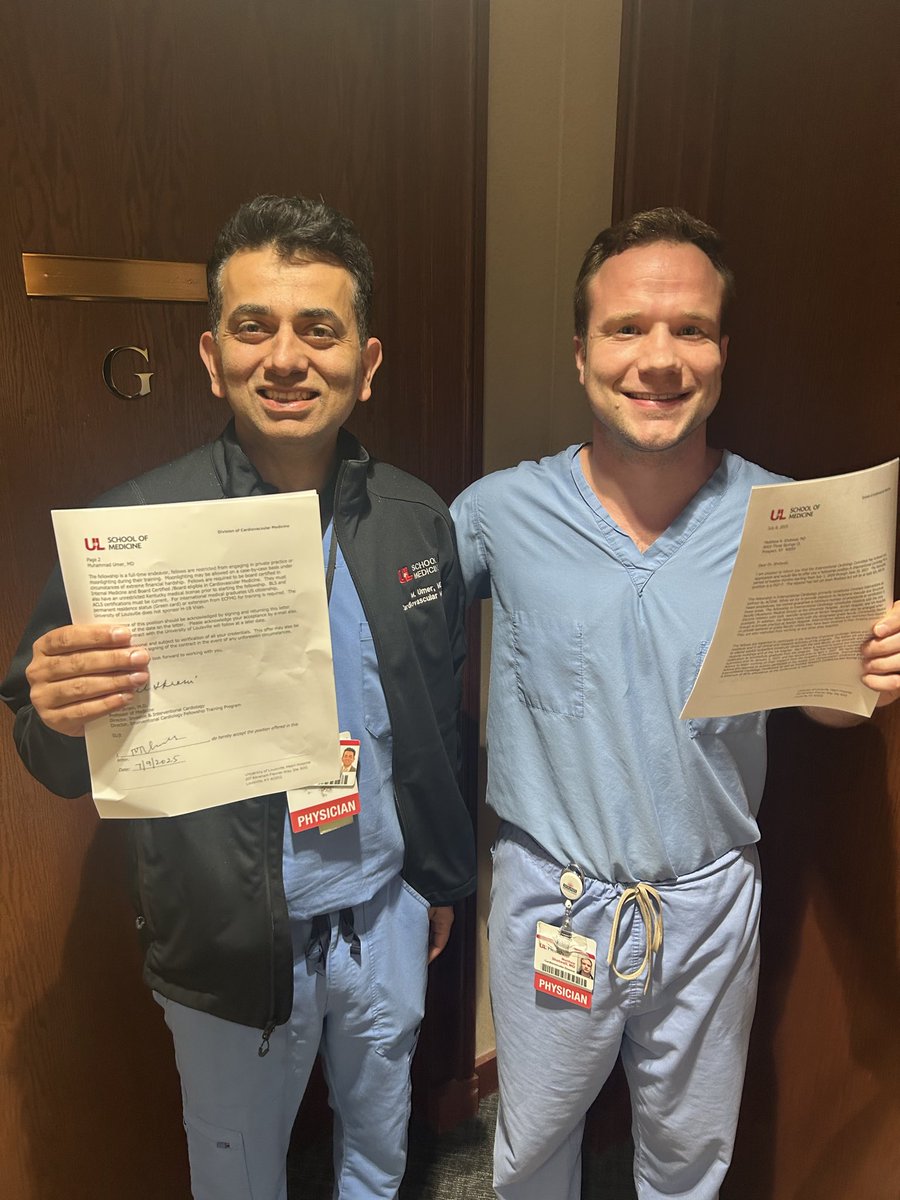 DrMU22's tweet photo. Honored to stay at @UofLCardiology for the Interventional Fellowship alongside a close friend who started this path with me @UofL. Grateful for the journey — excited for the next chapter. Thankful for the mentorship and support of @DineshKalra @shahabghaf https://t.co/4WWpB3qO9o