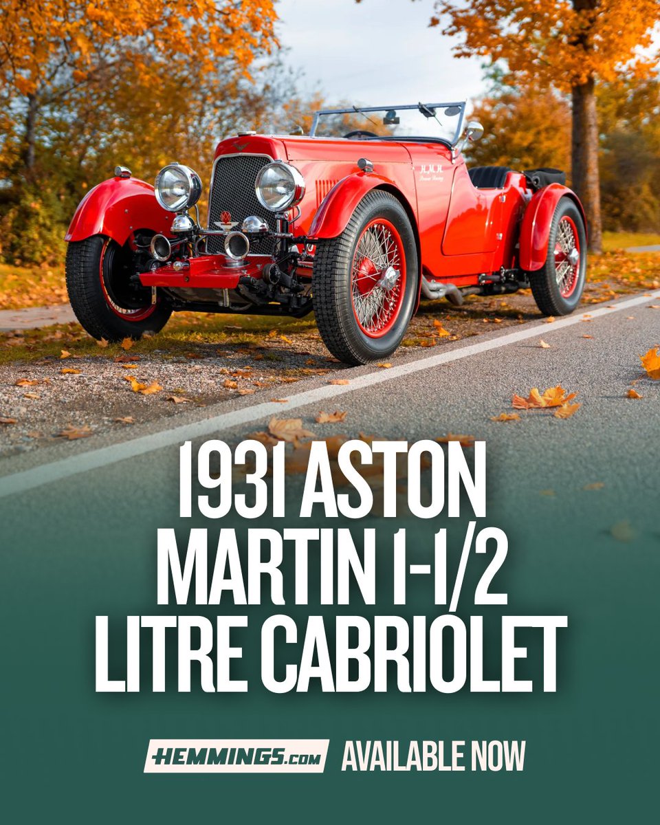HemmingsNews's tweet photo. This 1931 Aston Martin 1½ Litre Cabriolet brings prewar performance into the modern era.

Available Now https://t.co/27cTantf7o

#Hemmings #ClassicAston #VintageMotorsport #ConcoursWinner #PreWarPerformance #AstonMartinHistory https://t.co/sDDZxwgROT