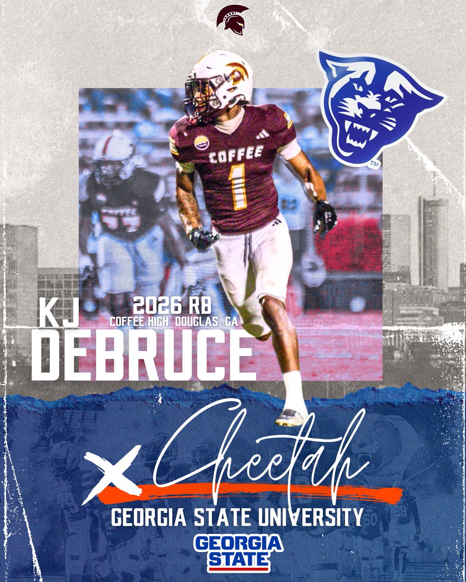 coffee_trojans's tweet photo. The Cheetah is officially a Panther! 

@Debruce1_ is heading to @GeorgiaStateFB on #NationalSigningDay! 

Congrats 1, forever a Trojan!

#CRAWL | #ALLHAIL | #TROJANS⚔️ https://t.co/CQS6SuUiC0