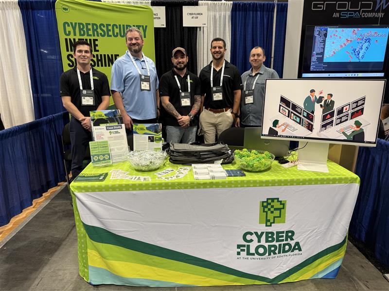 CyberSecurityFL's tweet photo. The Cyber Florida team is excited to be back at #IITSEC2025! The event is a great place to connect with experts from all over the globe and sharing some of the great programs we offer state-wide, especially our #ARCSRange in partnership with #SimSpace 🚀🤖☀️ https://t.co/yBRV237Vr1