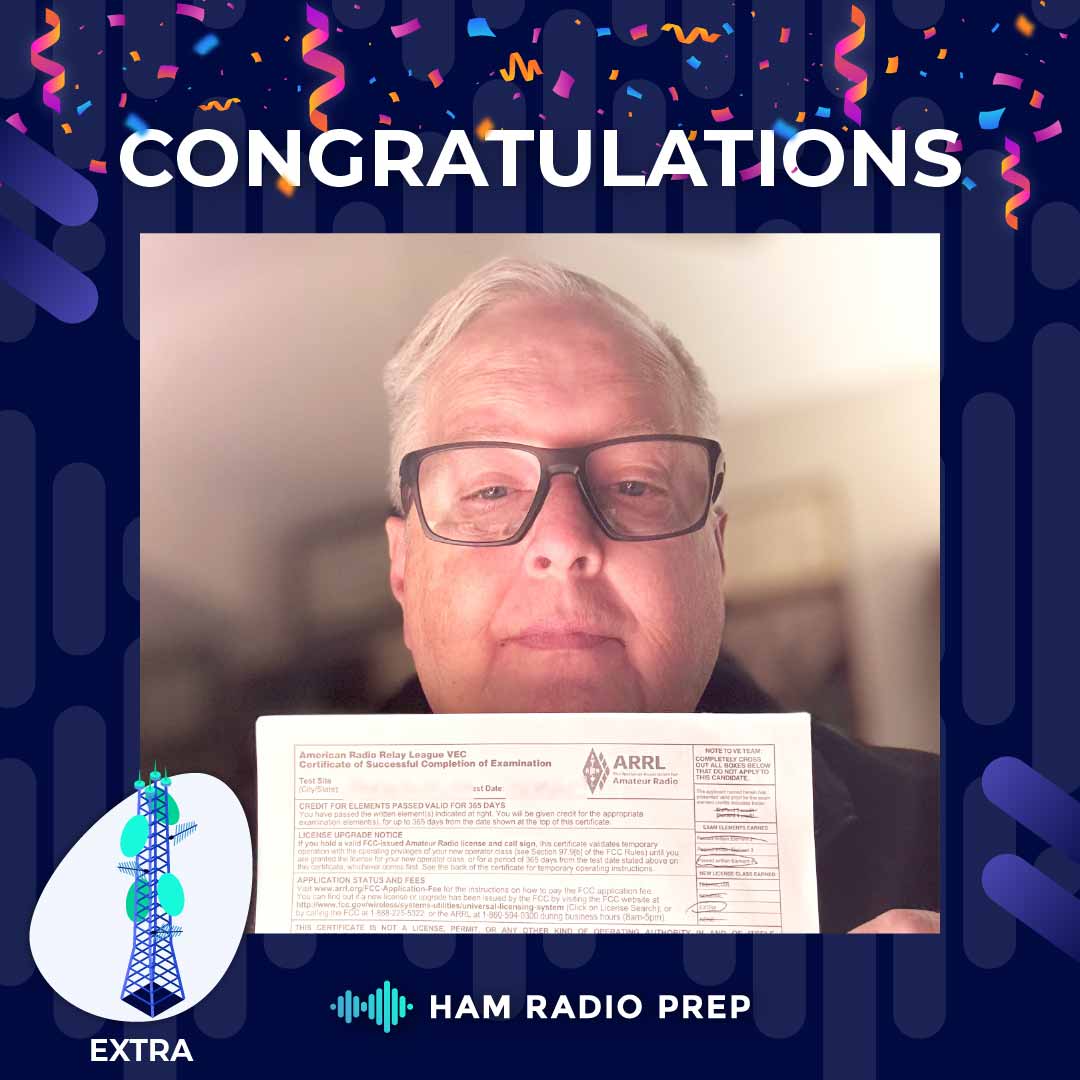 HamPrep's tweet image. 🚀 Huge congratulations to Gary from #Kentucky for earning his #FCC Extra Class #HamRadio license! 🎉📡

Gary took his passion for emergency communications, public service, and the enjoyment of the hobby all the way to the top! 🆘🤝📻 His favorite part of the course? The ability…