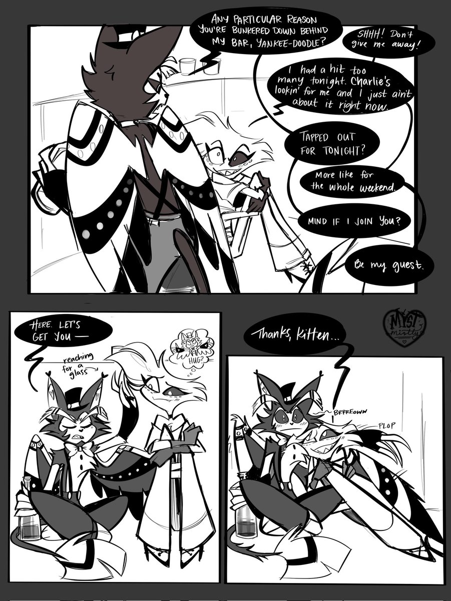 mistmistly's tweet image. older, sloppy thing i had in my drafts, just for comfort ✨️🩷
#huskerdust