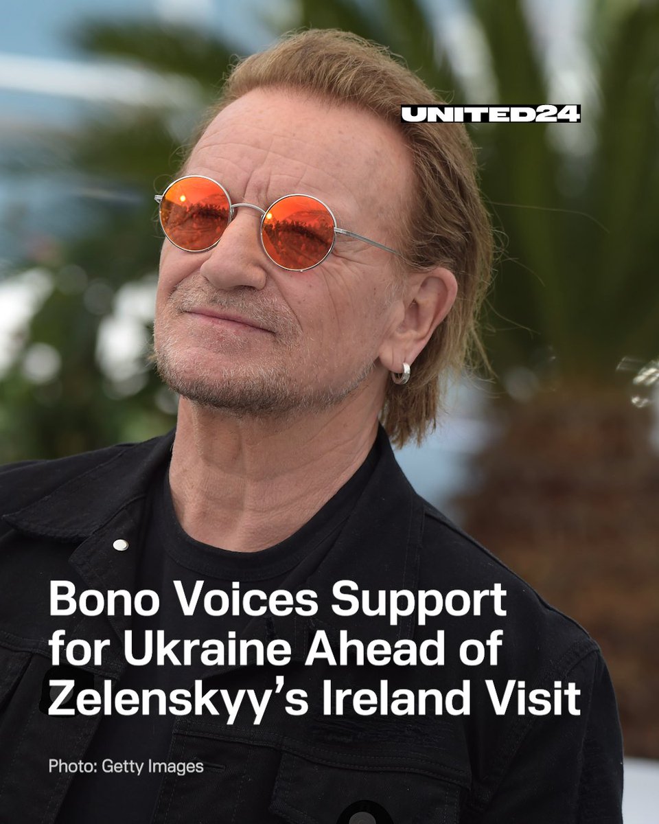 United24media's tweet image. ⚡️ Irish music legend Bono sent a powerful letter backing Ukraine as Zelenskyy made his historic visit to Ireland.