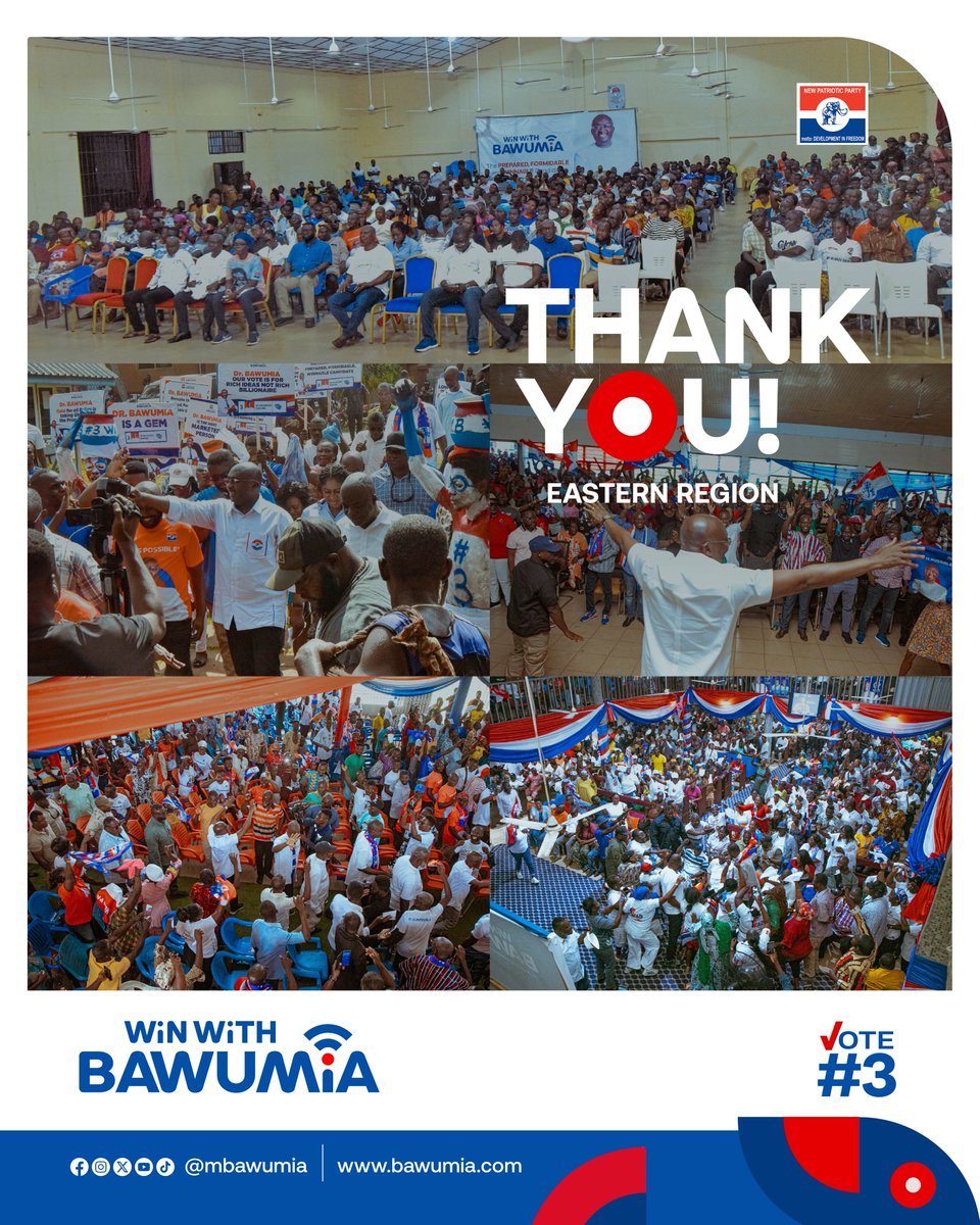 MBawumia's tweet photo. Thank You Eastern Region 🙏🏾. 

#WinWithBawumia
#Bawumia2028 https://t.co/XqPPwnKQQH