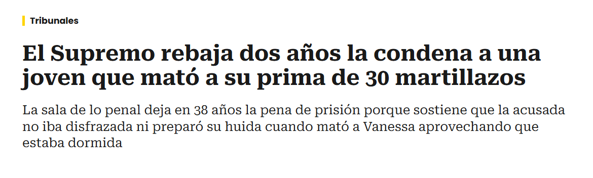 redindomitable's tweet image. Os recuerdo que fue la familia de Vanessa quien alertó de que su asesino se había autoidentificado mujer para intentar beneficiarse de la misógina ley trans, y que los medios de comunicación les hicieron luz de gas, cosa que, visto el artículo de @elpais_espana, sigue sucediendo.
