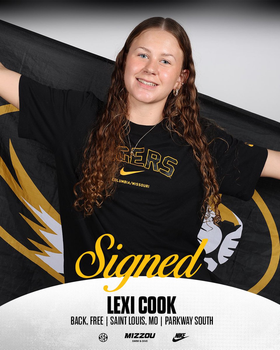 Staying home 🏠

▪️Four-time State Champion in free events
▪️2025 MISCA Class 2 Swimmer of the Year and state record holder
▪️Three-time All-State honoree

Welcome to the Mizzou family Lexi Cook! 

#MIZ🐯🌊