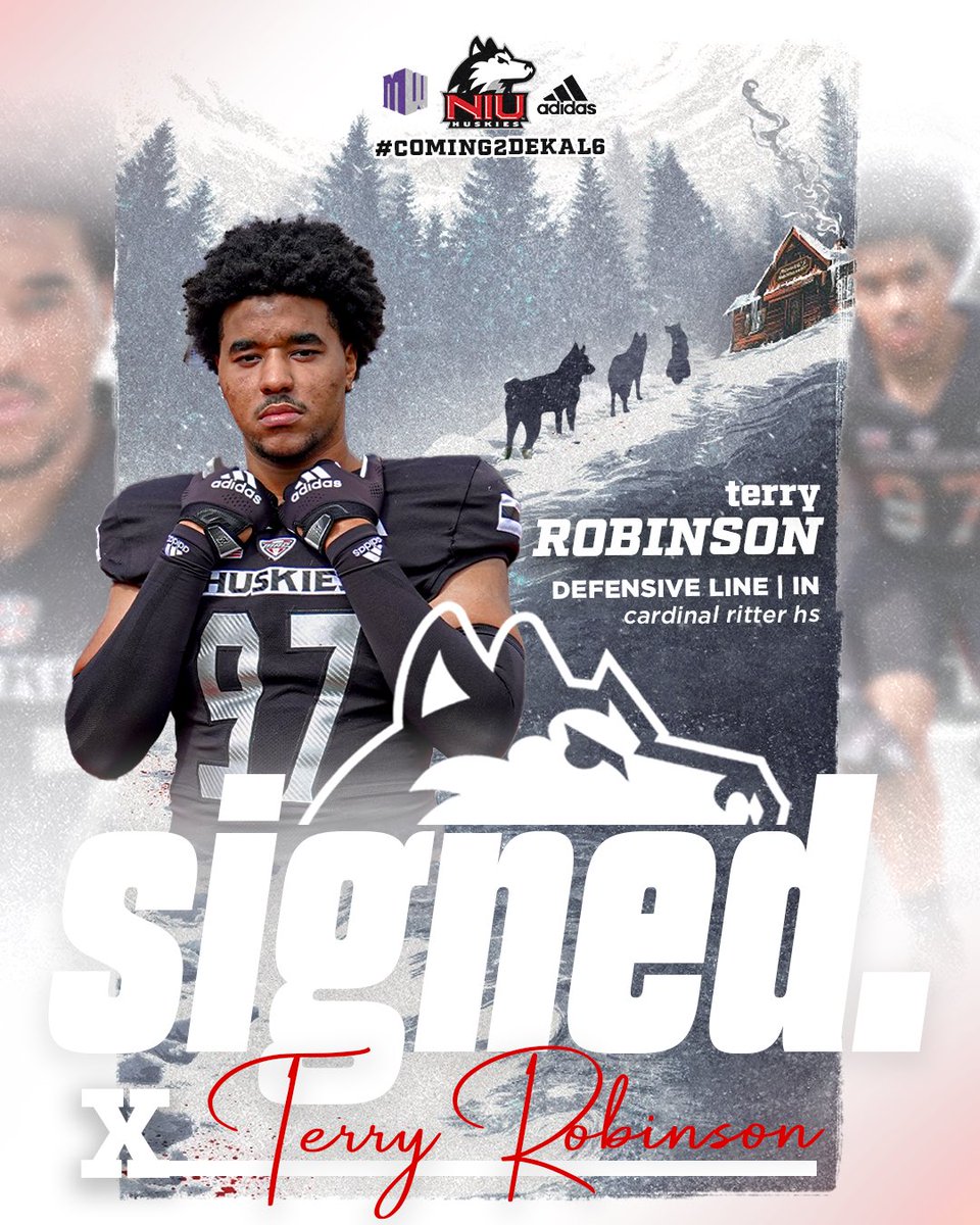 NIU_Football's tweet photo. The trenches keep LEVELING 🆙 

Introducing Terry Robinson, DL from Cardnial Ritter HS in Indiana
Let’s put these offenses in reverse, Terry!! 💪🐾 #NSD26 @TerryRobinson08 

#Coming2Dekal6 | #TheHardWay https://t.co/9wq3qZSdaR