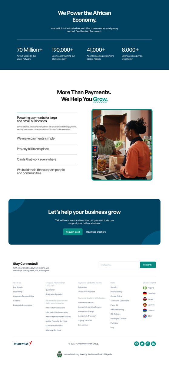 uche_ui's tweet image. Interswitch Homepage Redesign👷🏽

Before → After