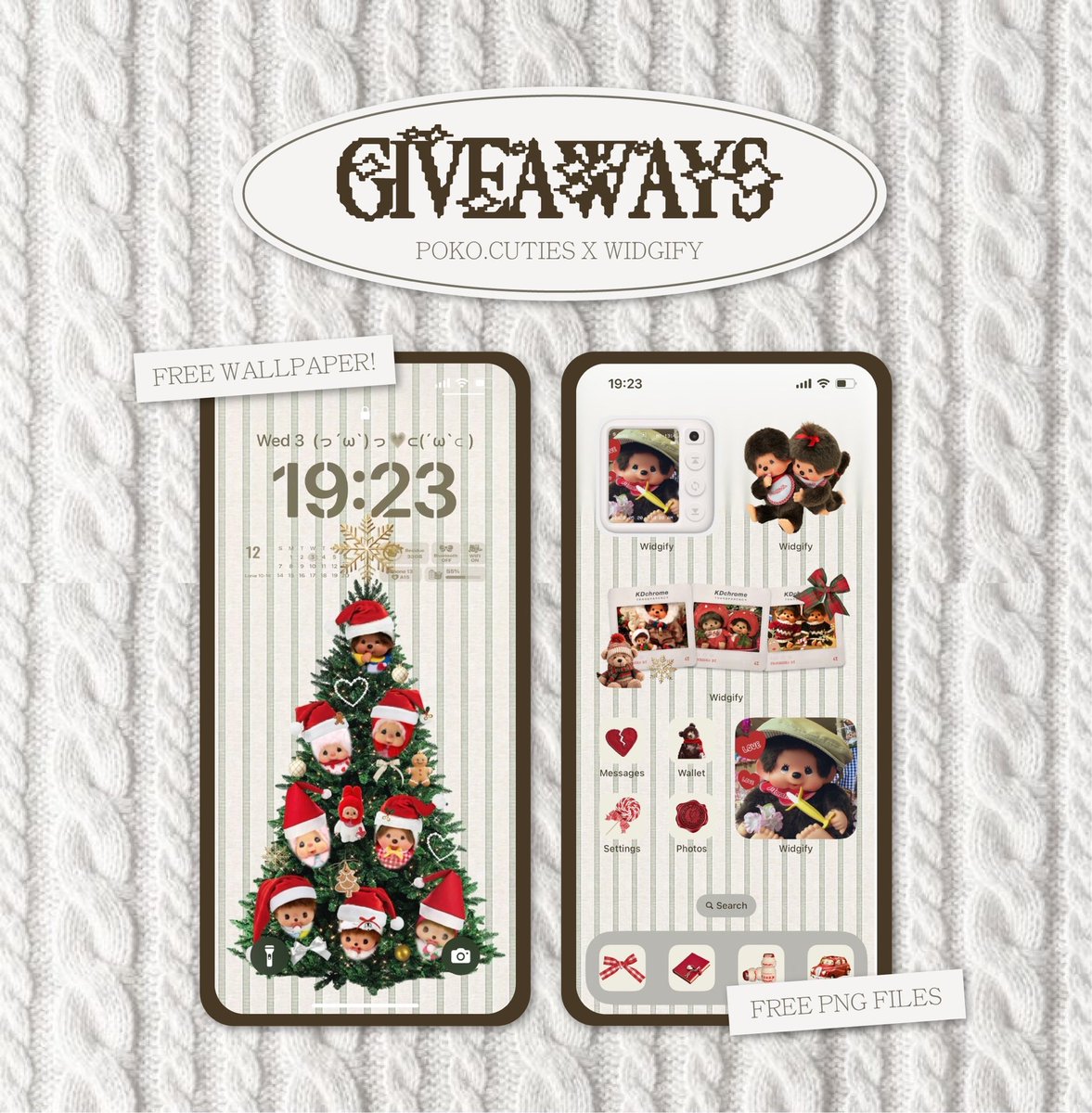 WhereLama's tweet photo. Live wallpaper giveaway! 🎅🏻
@poko.cuties x widgify app ᯓ★

แจกวอลเปเปอร์ #ม่อนชิชิ ขยับได้! (มีทั้งแบบวอลเปเปอร์และแบบ PNG) มีวิธีทำ App Widgify ใน IG: Poko.cuties เซฟไปใช้ได้เลย 🎄⛄️!

#wallpaper #giveaway #MONCHHICHI #monchhichithailand #แจกวอลเปเปอร์ #แจกpng #Giveaways https://t.co/wpE7zGk67j