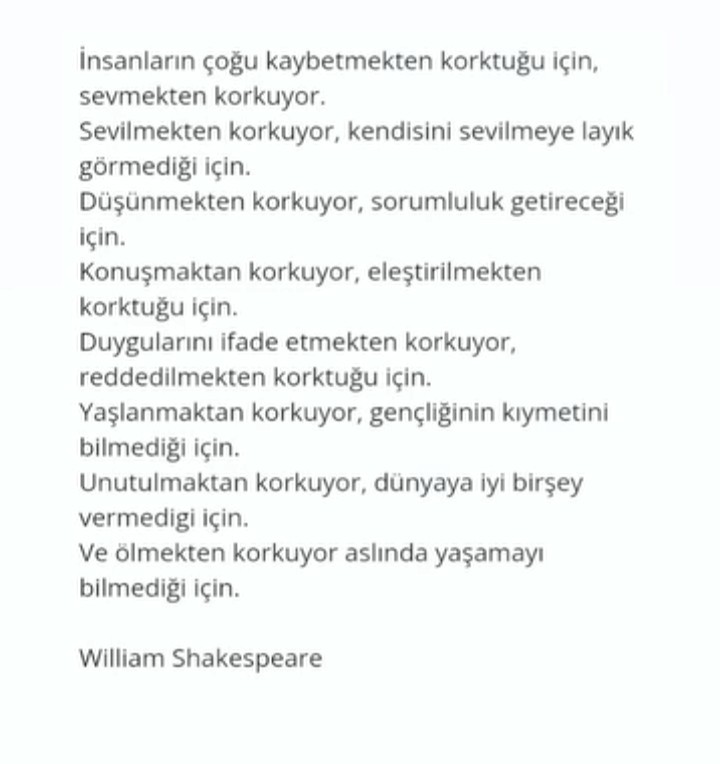 İnsanların çoğu..