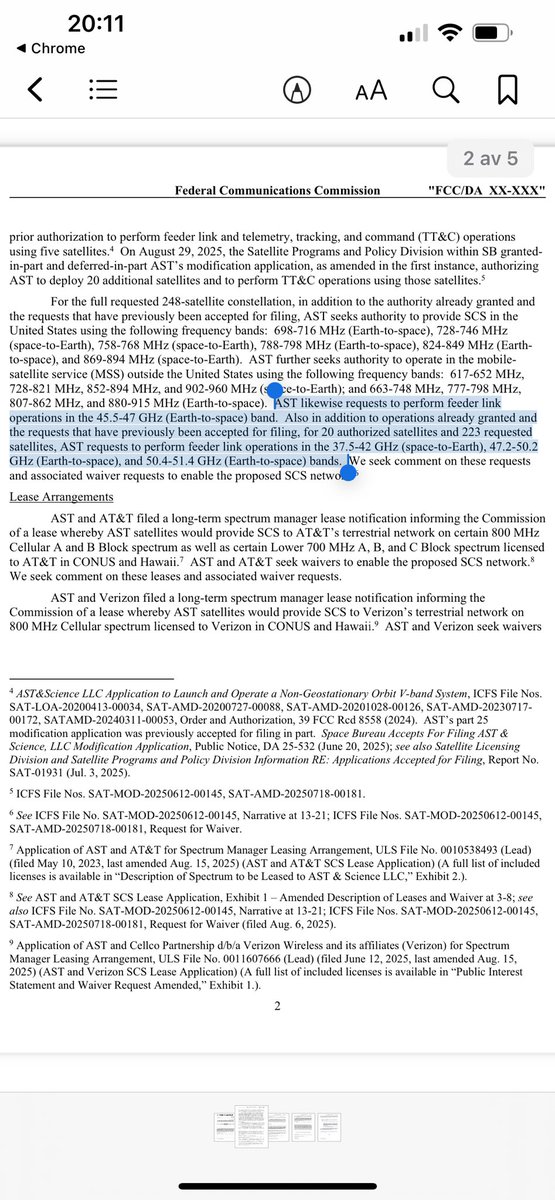 <a href="/Defiantclient2/">Kevin Chen</a> In the 25-201 docket (that just closed) which cover 248 satellite US commercial service, FCC seeks comments not only on SCS bands but also on Q/V feeder links.

It is thus very likely they approve all necessary bands incl at least 4-5 US Q/V gateways.

docs.fcc.gov/public/attachm…