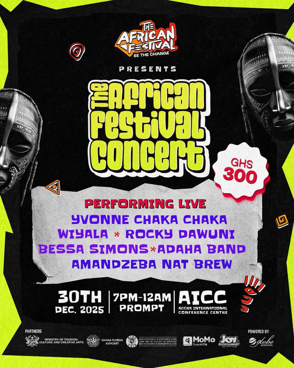 THE RYTHM. THE VIBE. THE CULTURE.
Get ready for Africa's BIGGEST cultural night!  The TAF Concert climaxes it all.

Tickets: GHS 300 (Standard) | GHS 500 (VIP)
Visit theafricanfestival.com or Dial *447*1092# for tickets. 
#TheAfricanFestival #TAFConcert #AfricaAwaitsYou #Ghana