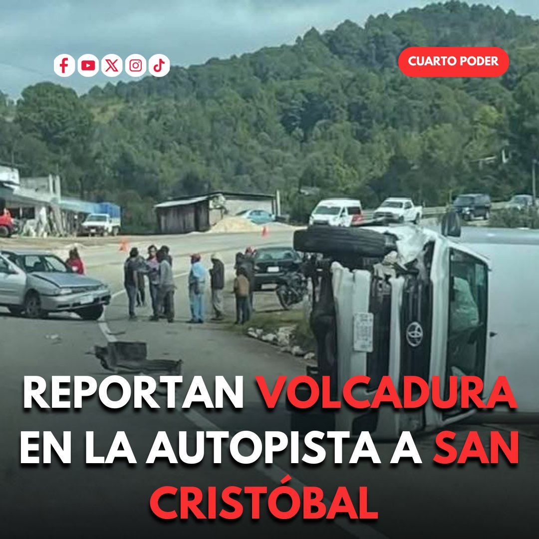 CuartoPoderMX's tweet image. Reportan volcadura en la autopista a San Cristóbal de las Casas ⚠️🚚

Un vehículo volcó en el kilómetro 39 de la autopista Chiapa de Corzo–Tuxtla Gutiérrez, 

De acuerdo a la @pcivilchiapas, personal de emergencia atiende la situación y piden a los automovilistas extremar…