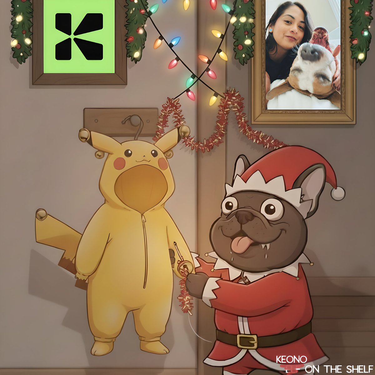 It’s December 3rd, and Keono on the Shelf is loose 🐾

Last night, Keono snuck into <a href="/kryptobaby777/">kb (lil florida)</a>’s house and sewed Christmas bells onto her clothes to make sure she brings the proper holiday spirit to Kuru's headquarters today 🤭

Who knows what chaos Keono will spark